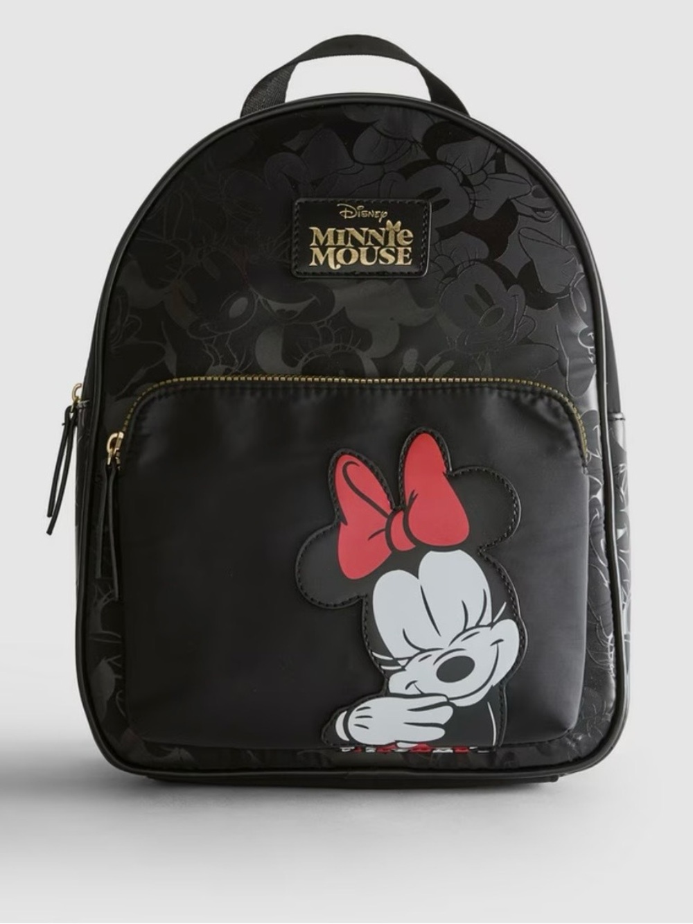 Disney Black Backpack with Gold Zipper and Minnie Tag - Picture 1 of 5